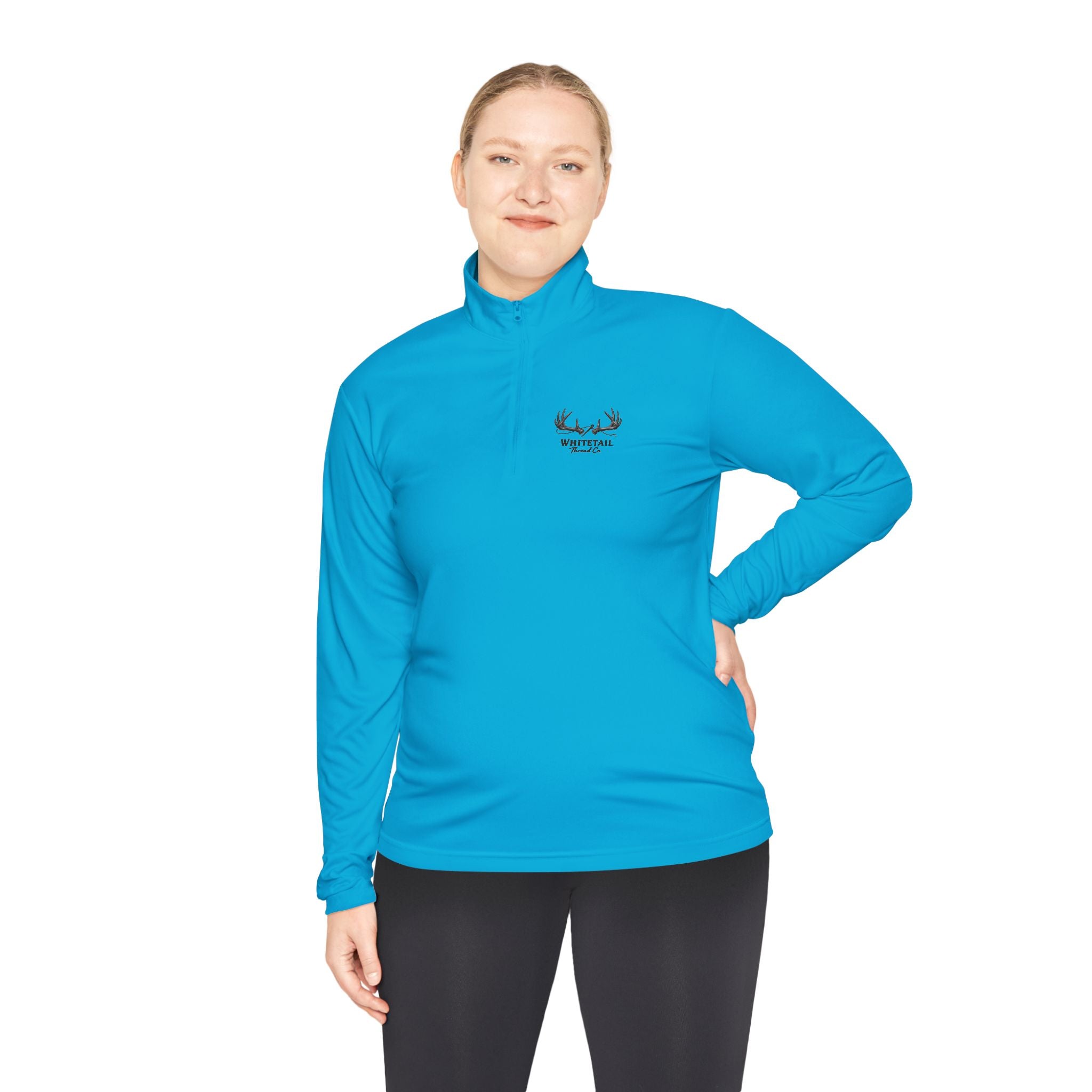 Quarter-Zip Pullover — Minimal Antler Logo Pullover