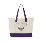 Whitetail Antler Canvas Tote — Zippered  Shopper Bag