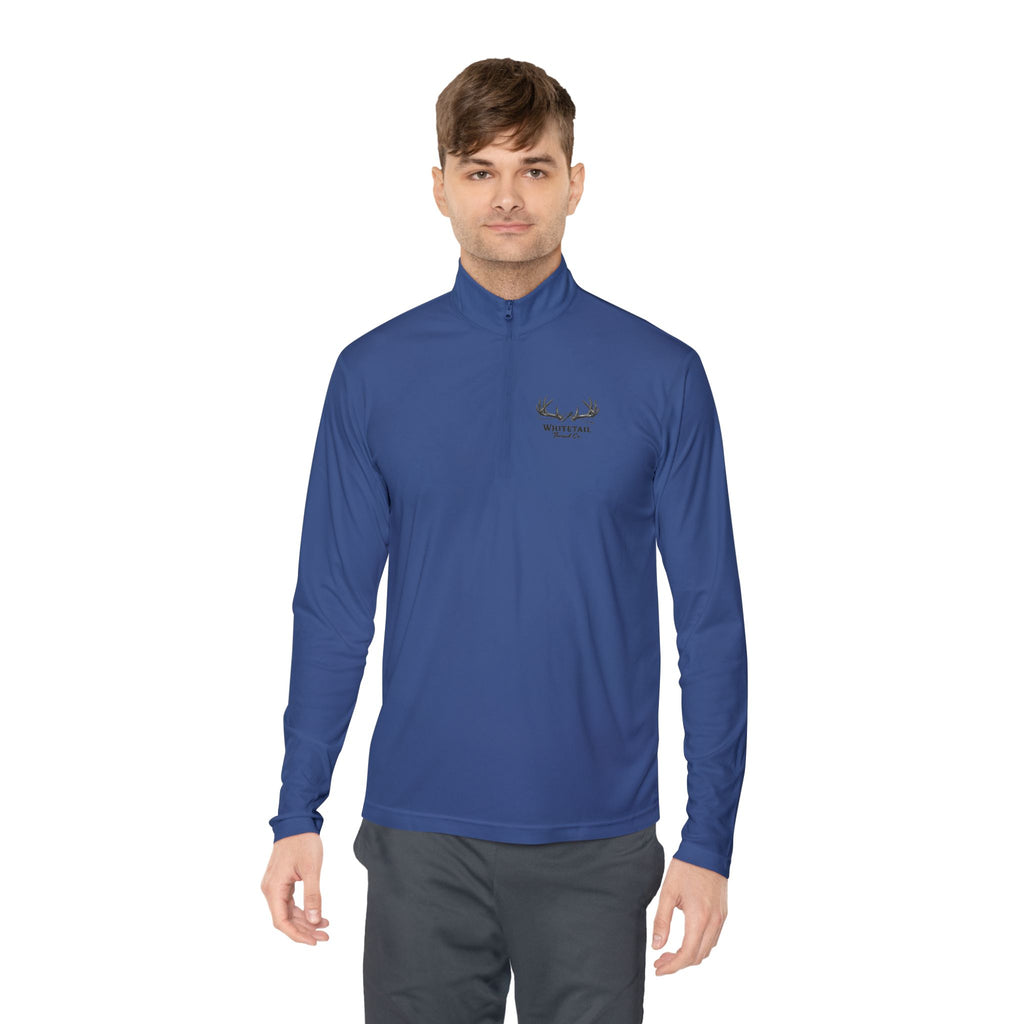 Quarter-Zip Pullover — Minimal Antler Logo Pullover