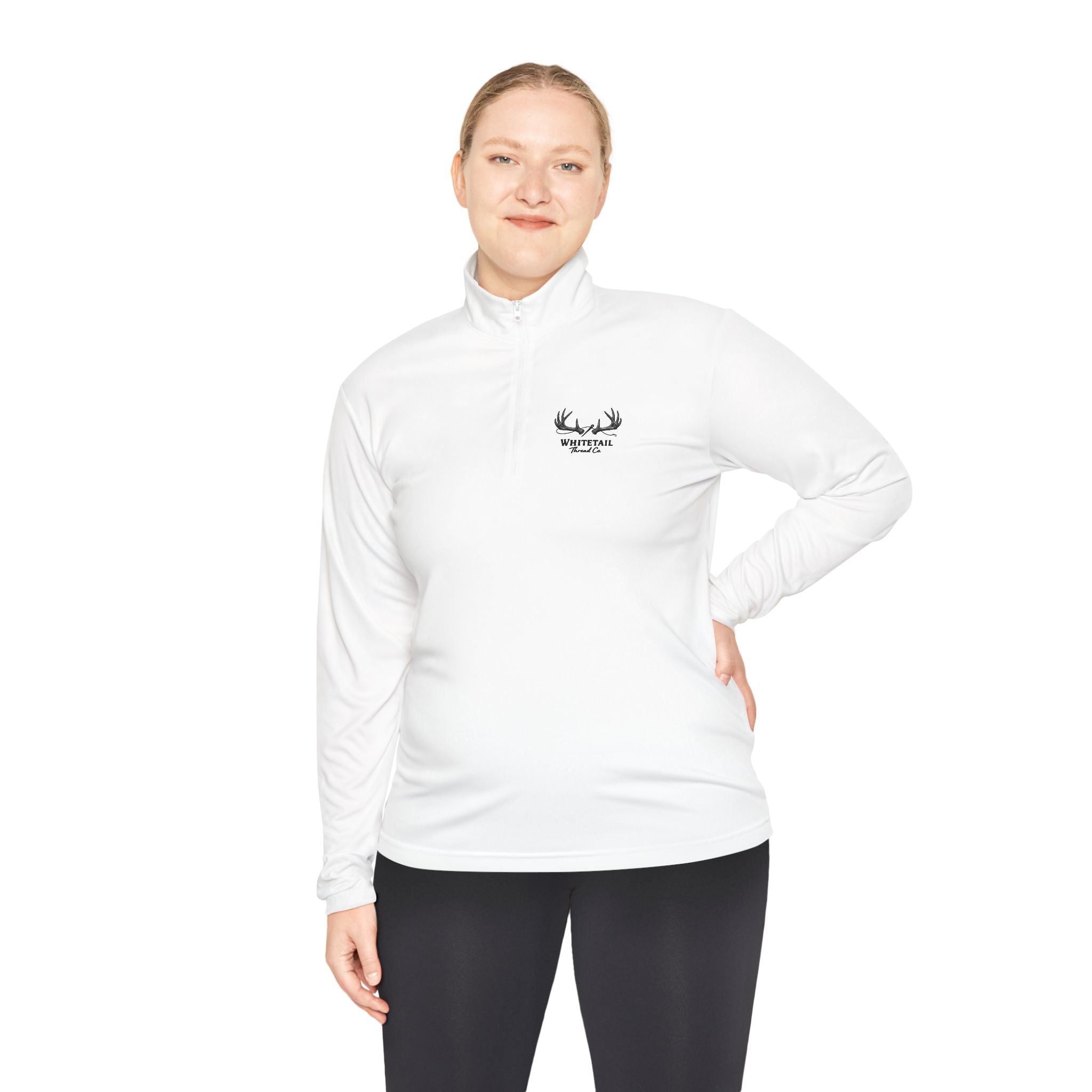 Quarter-Zip Pullover — Minimal Antler Logo Pullover