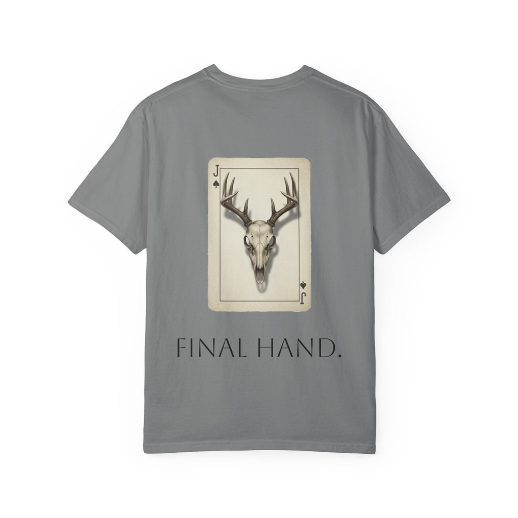 T-Shirt — 'Final Hand' Deer Skull Playing Card Graphic