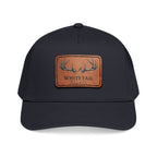 Leather Whitetail Thread Patch Hat — Whitetail Antlers Outdoor Hat