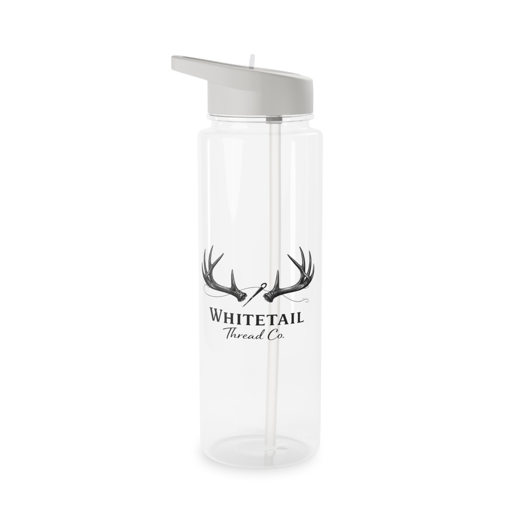 Whitetail Antler Water Bottle — Hunting Logo Sports Bottle with Straw