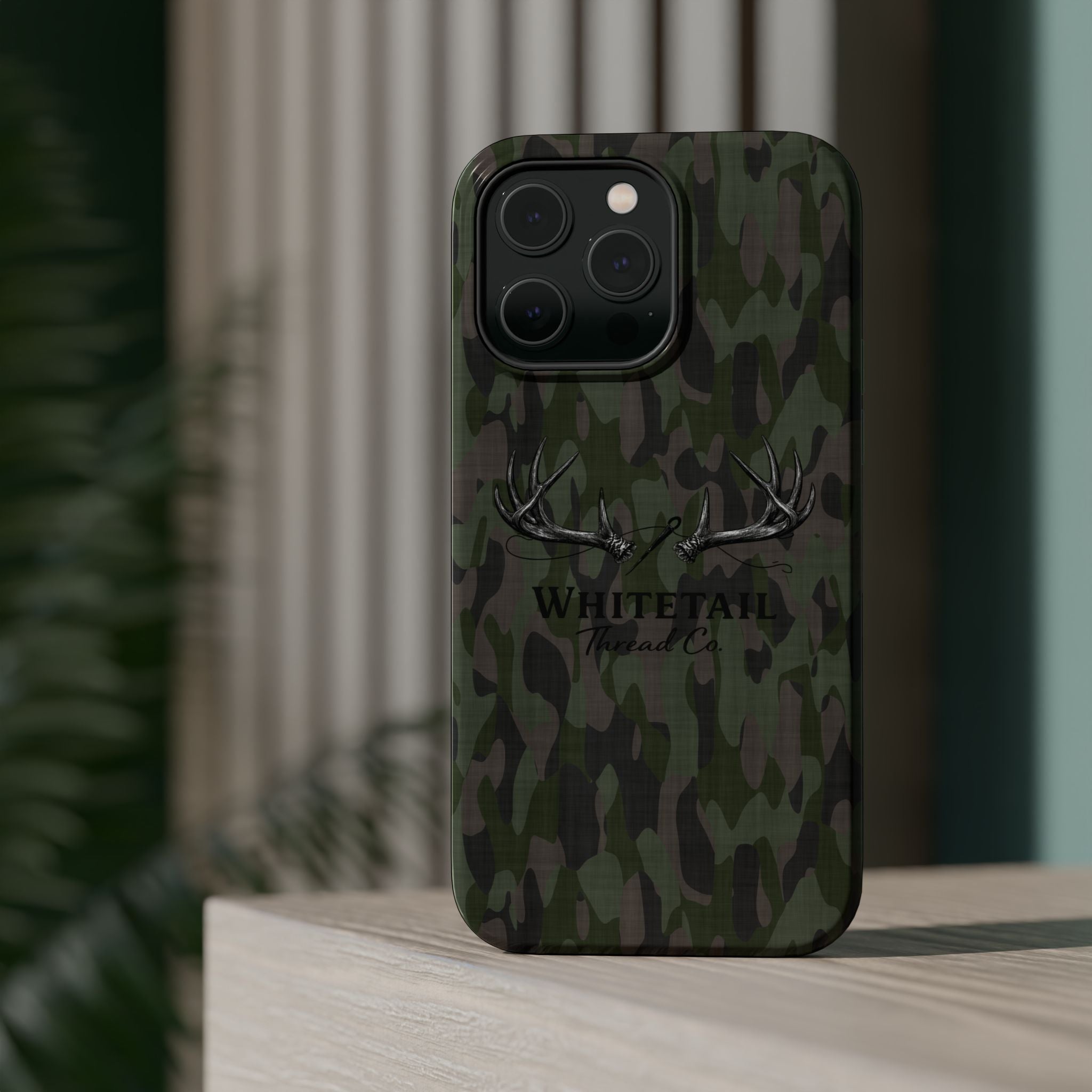 Camouflage Whitetail Antlers Phone Case — Magnetic Impact-Resistant