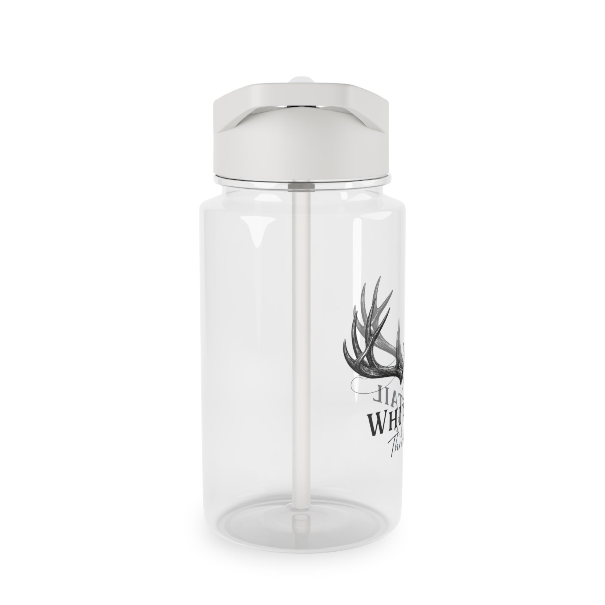 Whitetail Antler Water Bottle — Hunting Logo Sports Bottle with Straw
