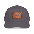 Leather Whitetail Thread Patch Hat — Whitetail Antlers Outdoor Hat
