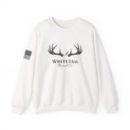 Whitetail Thread Co. Antler Crewneck Sweatshirt — American Flag Sleeve