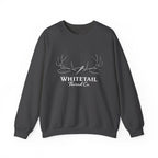 Whitetail Thread Antler Crewneck Sweatshirt — Small logo American Flag Sleeve