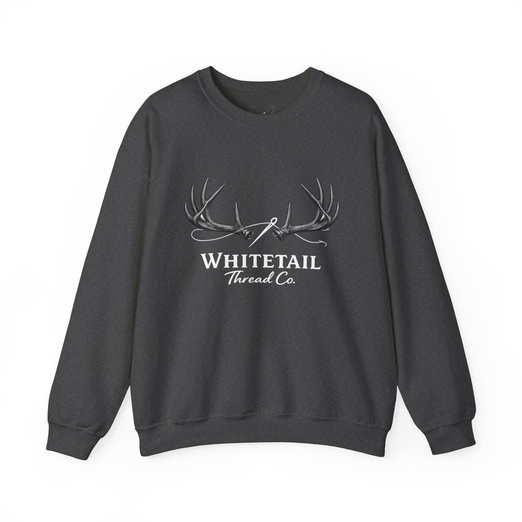 Whitetail Thread Co. Antler Crewneck Sweatshirt — American Flag Sleeve