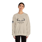 Whitetail Thread Co. Antler Crewneck Sweatshirt — American Flag Sleeve