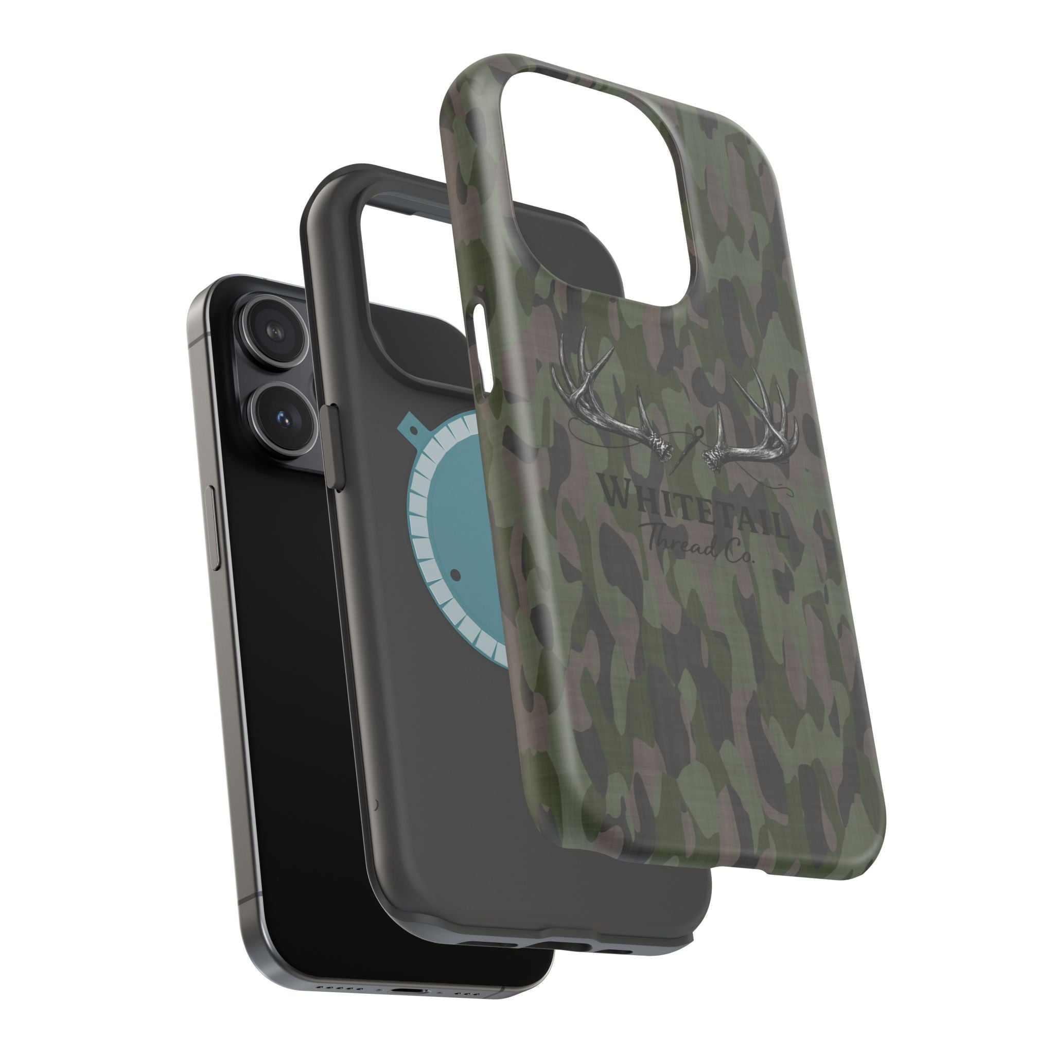 Camouflage Whitetail Antlers Phone Case — Magnetic Impact-Resistant