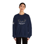 Whitetail Thread Co. Antler Crewneck Sweatshirt — American Flag Sleeve