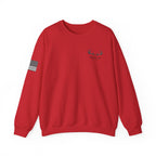 Whitetail Thread Antler Crewneck Sweatshirt — Small logo American Flag Sleeve