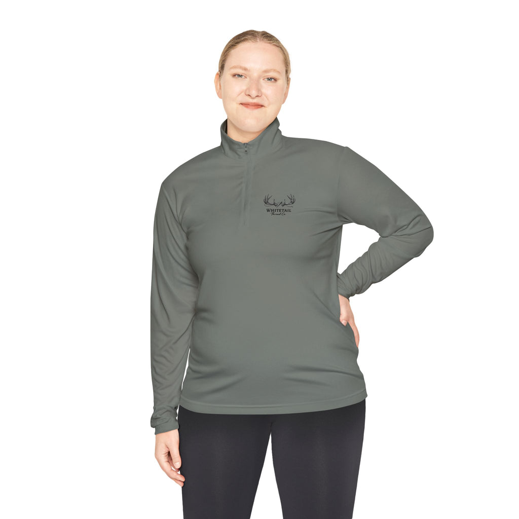 Quarter-Zip Pullover — Minimal Antler Logo Pullover