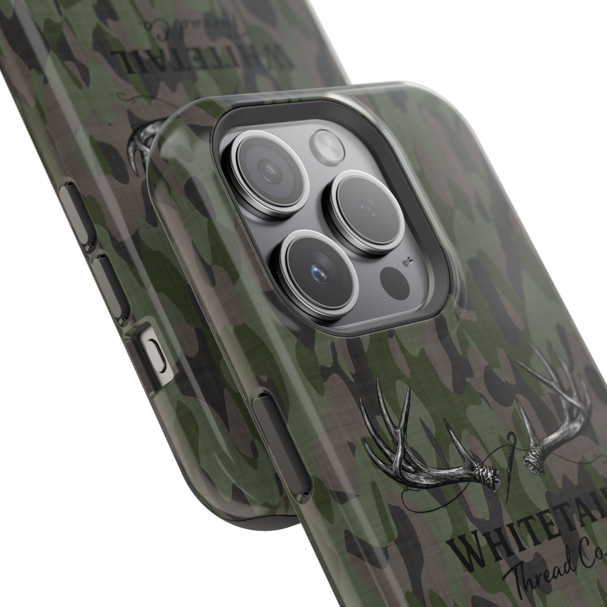 Camouflage Whitetail Antlers Phone Case — Magnetic Impact-Resistant