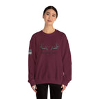 Whitetail Thread Co. Antler Crewneck Sweatshirt — American Flag Sleeve