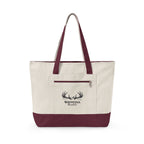Whitetail Antler Canvas Tote — Zippered  Shopper Bag