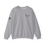 Whitetail Thread Antler Crewneck Sweatshirt — Small logo American Flag Sleeve