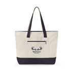 Whitetail Antler Canvas Tote — Zippered  Shopper Bag