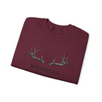 Whitetail Thread Co. Antler Crewneck Sweatshirt — American Flag Sleeve