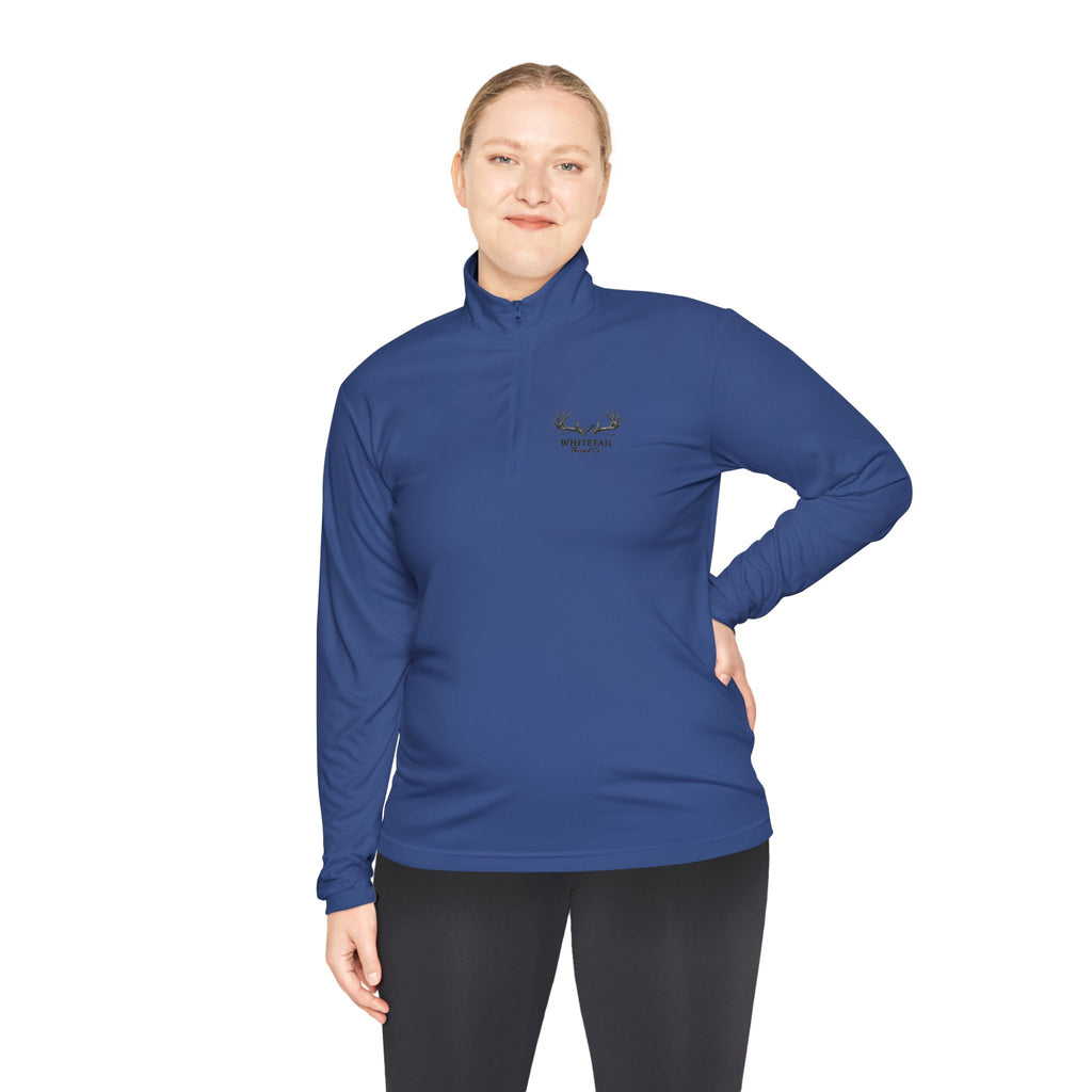Quarter-Zip Pullover — Minimal Antler Logo Pullover
