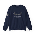 Whitetail Thread Co. Antler Crewneck Sweatshirt — American Flag Sleeve