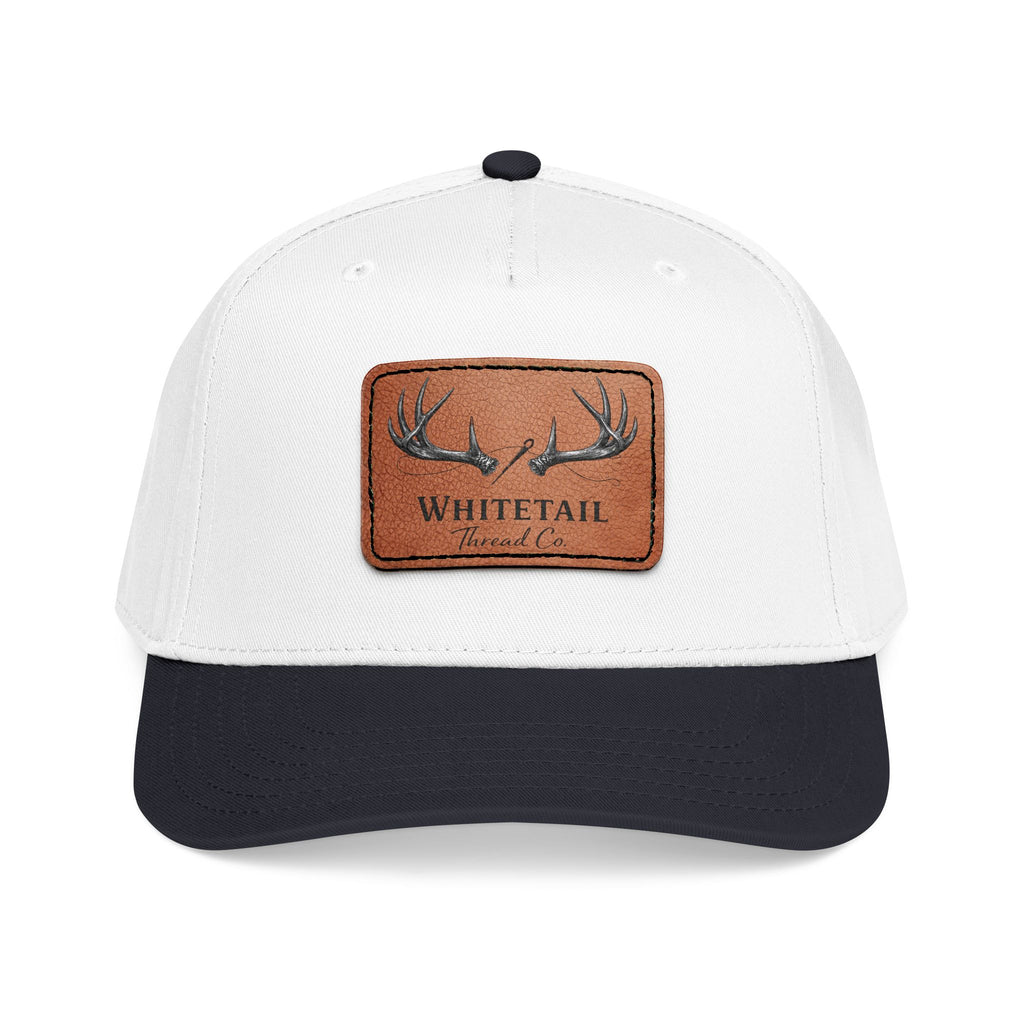 Leather Whitetail Thread Patch Hat — Whitetail Antlers Outdoor Hat