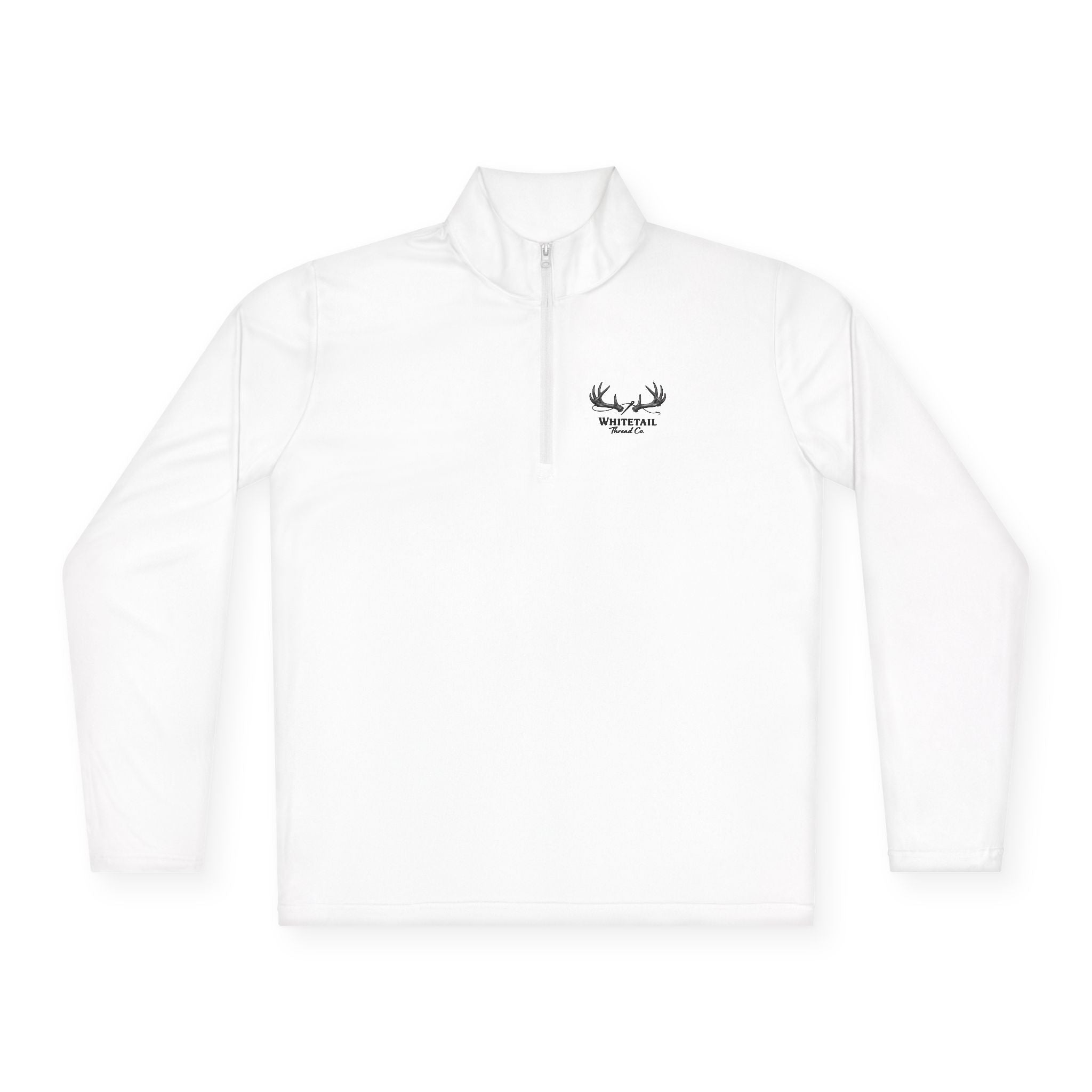 Quarter-Zip Pullover — Minimal Antler Logo Pullover
