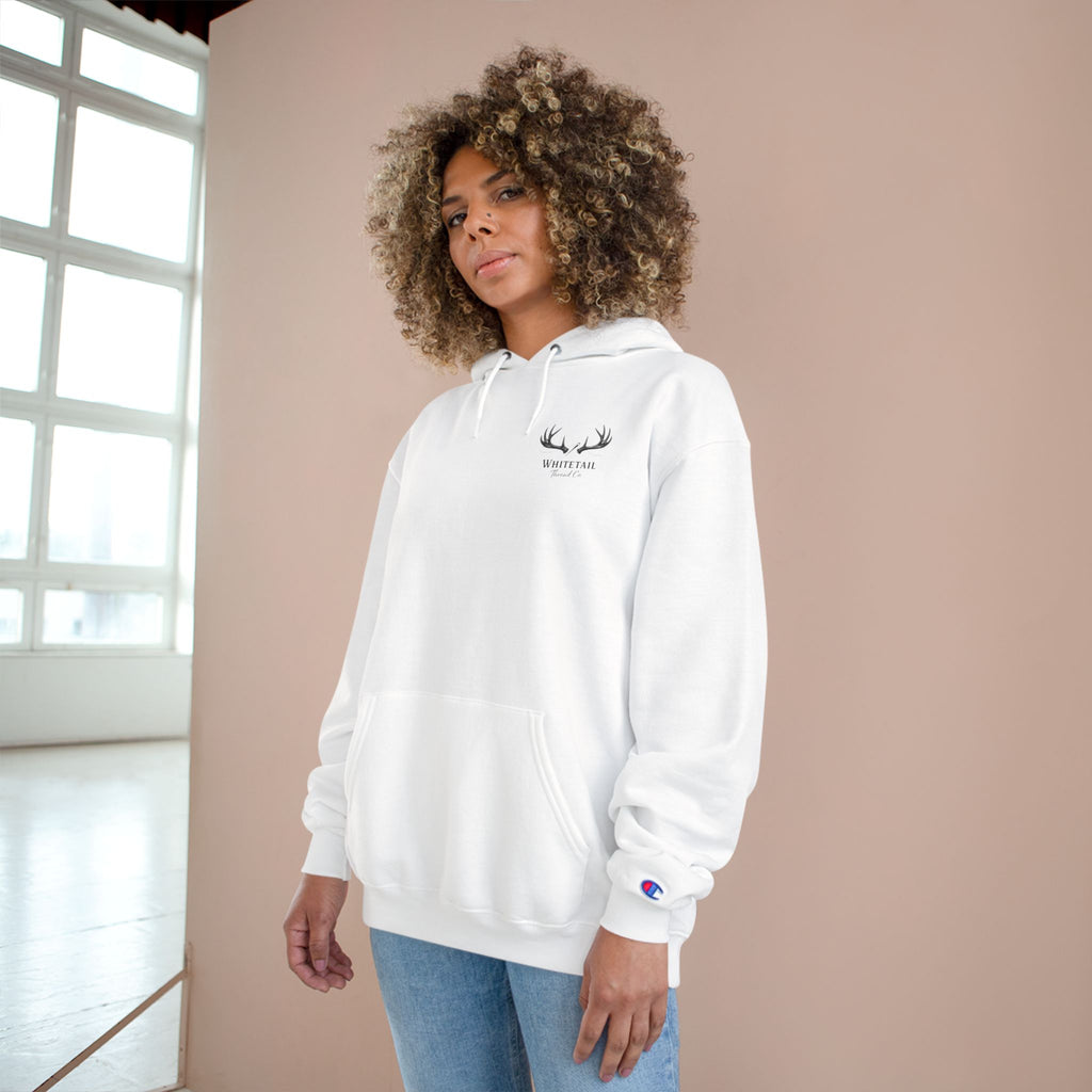 Champion Hoodie — Minimal Antler Logo Pullover