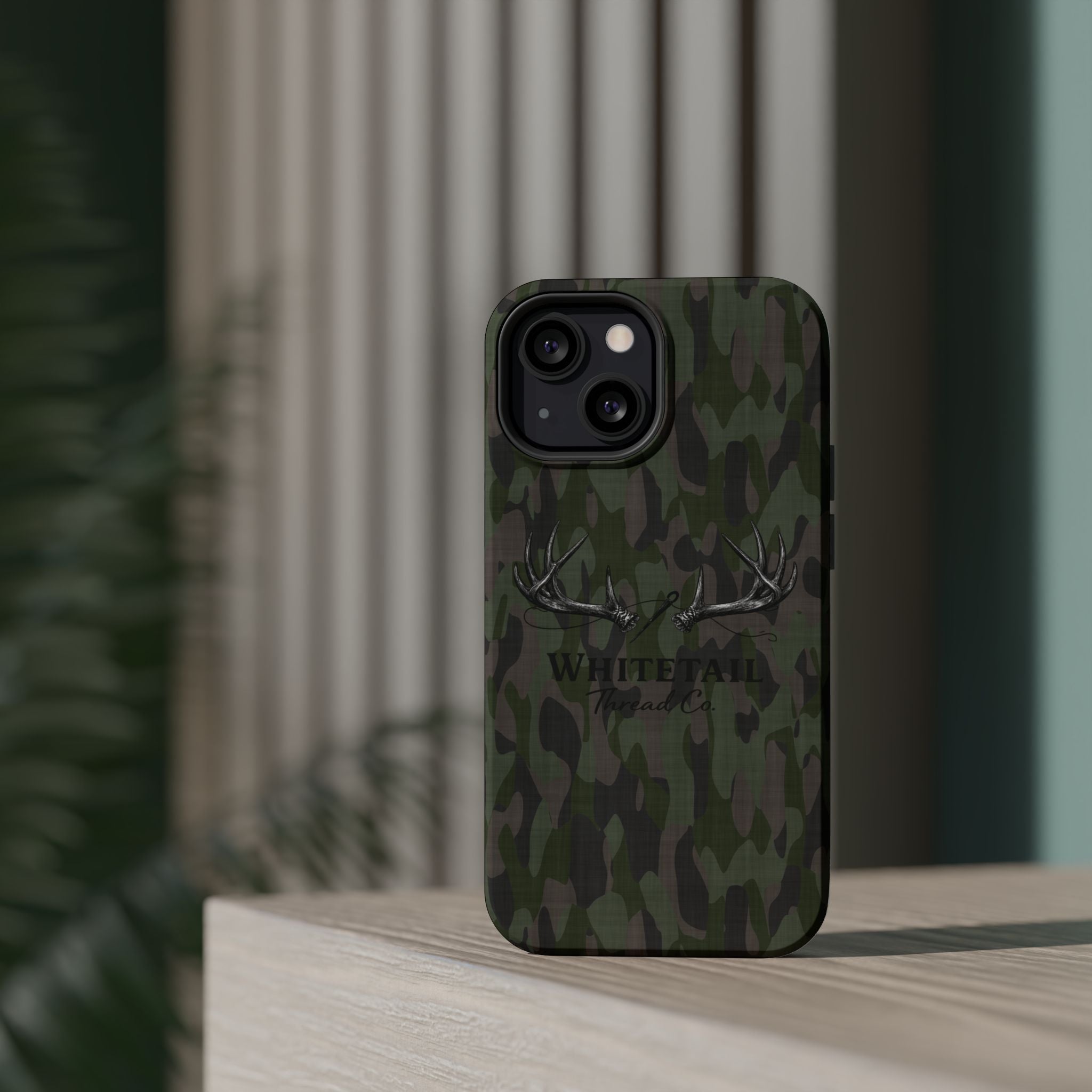 Camouflage Whitetail Antlers Phone Case — Magnetic Impact-Resistant