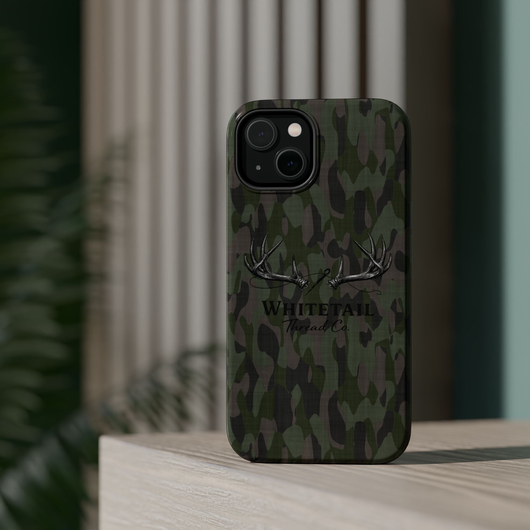 Camouflage Whitetail Antlers Phone Case — Magnetic Impact-Resistant