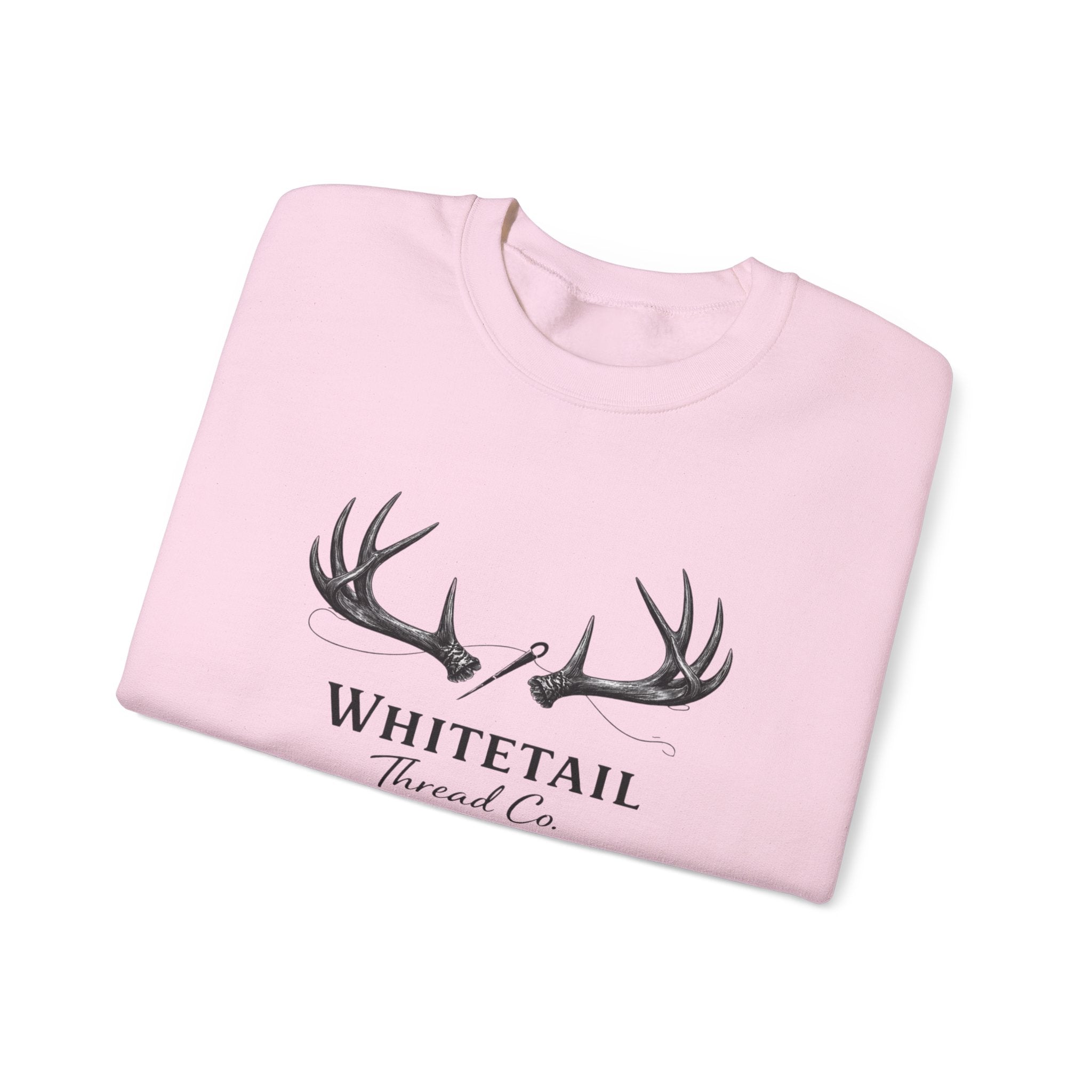 Whitetail Thread Co. Antler Crewneck Sweatshirt — American Flag Sleeve