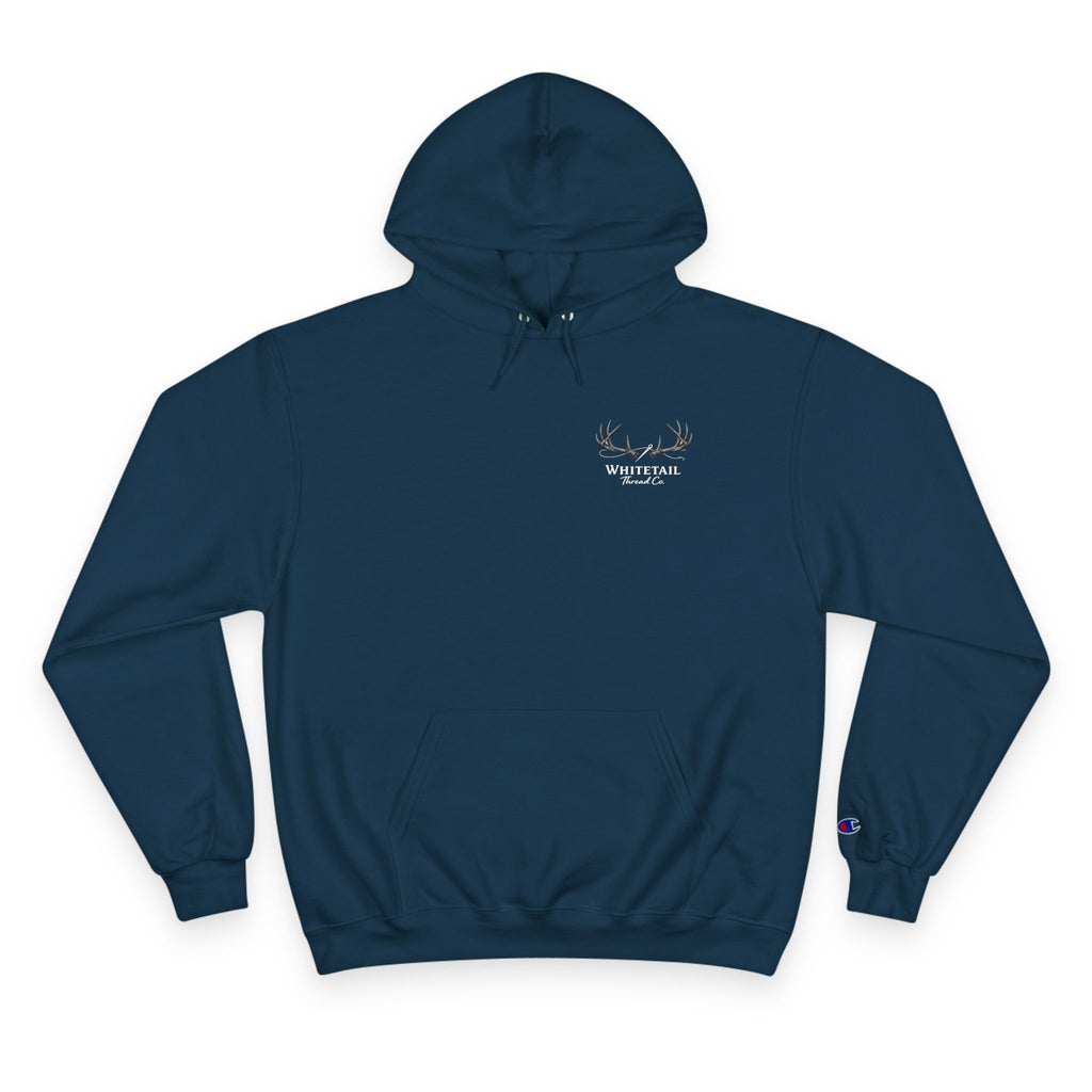 Champion Hoodie — Minimal Antler Logo Pullover