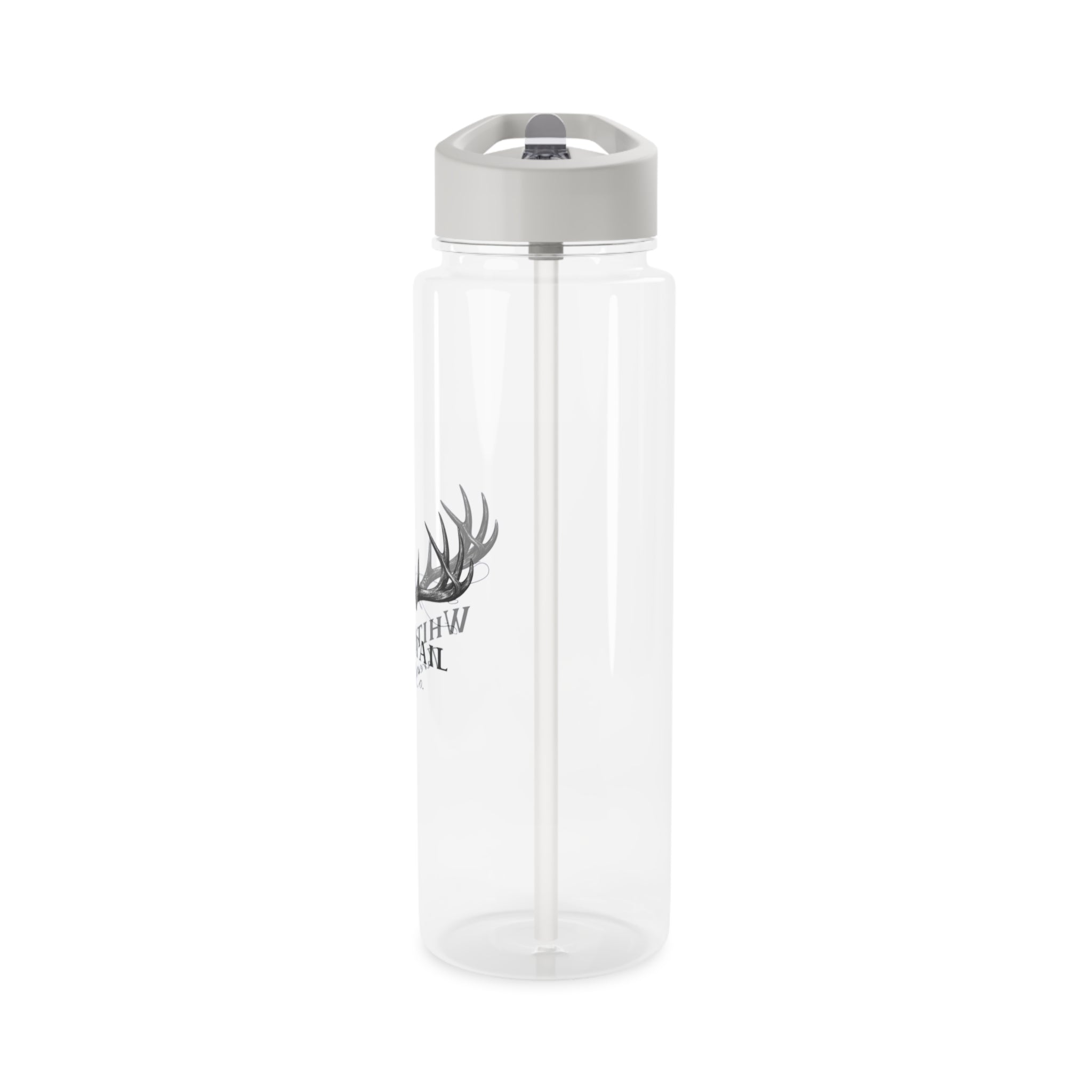 Whitetail Antler Water Bottle — Hunting Logo Sports Bottle with Straw