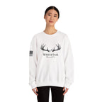 Whitetail Thread Co. Antler Crewneck Sweatshirt — American Flag Sleeve