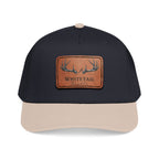 Leather Whitetail Thread Patch Hat — Whitetail Antlers Outdoor Hat
