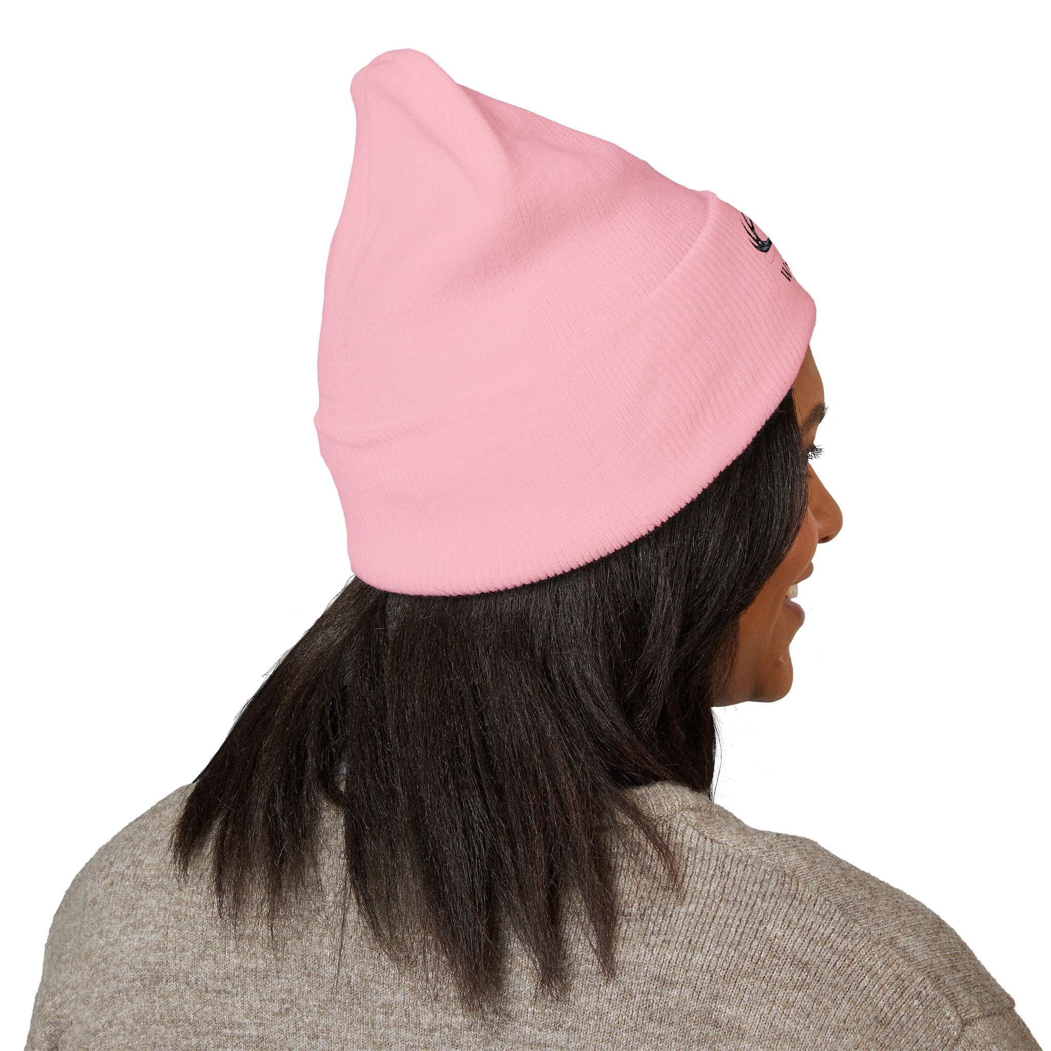 Embroidered 'Whitetail' Antler Knit Beanie — Cozy Hunting & Outdoor Winter Hat