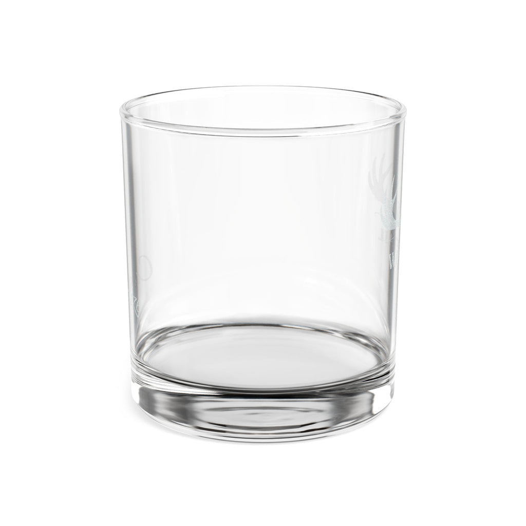 Engraved Whitetail Whiskey Glass — 10.5oz Rocks Glass, Deer Antler Logo