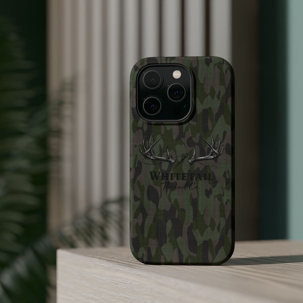 Camouflage Whitetail Antlers Phone Case — Magnetic Impact-Resistant