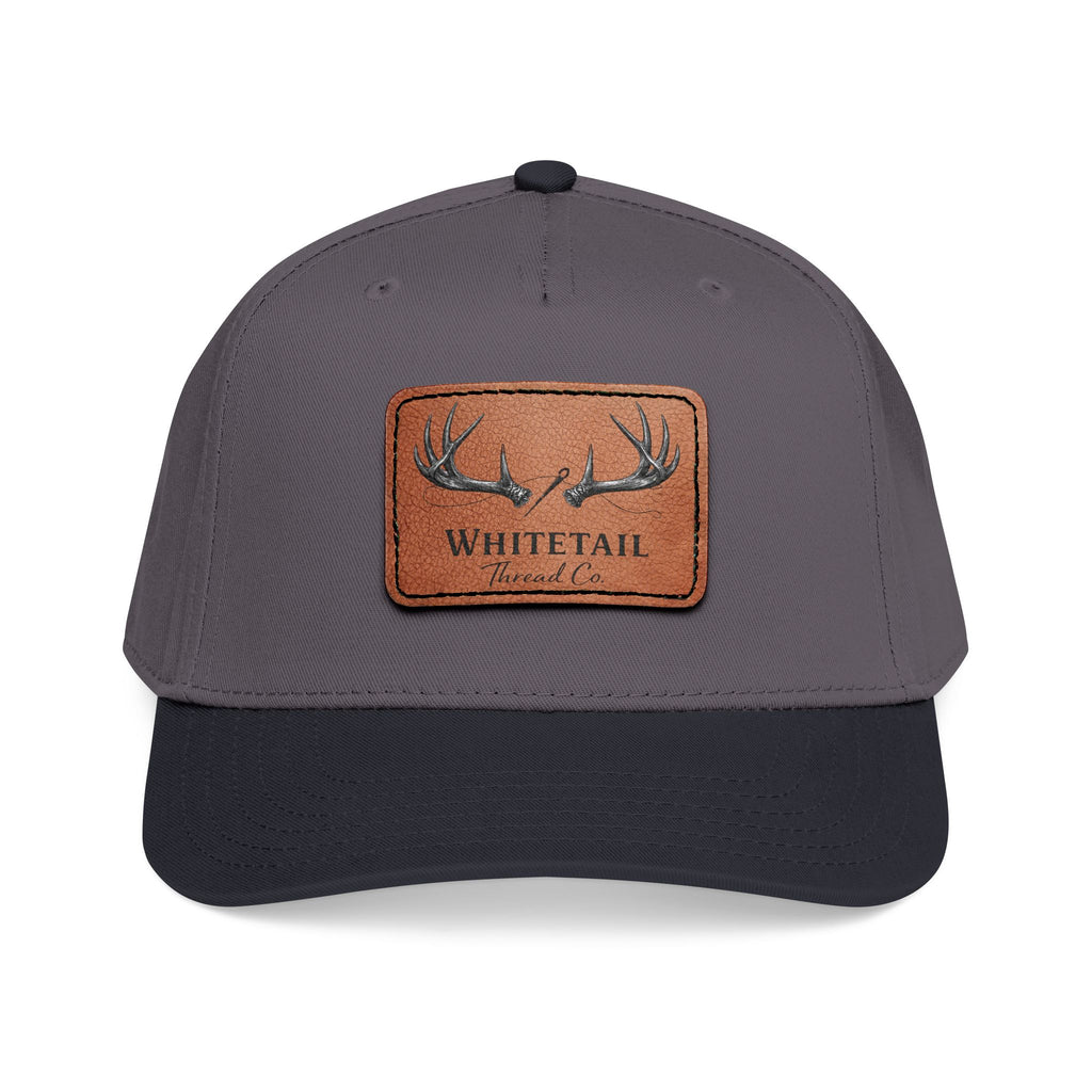 Leather Whitetail Thread Patch Hat — Whitetail Antlers Outdoor Hat