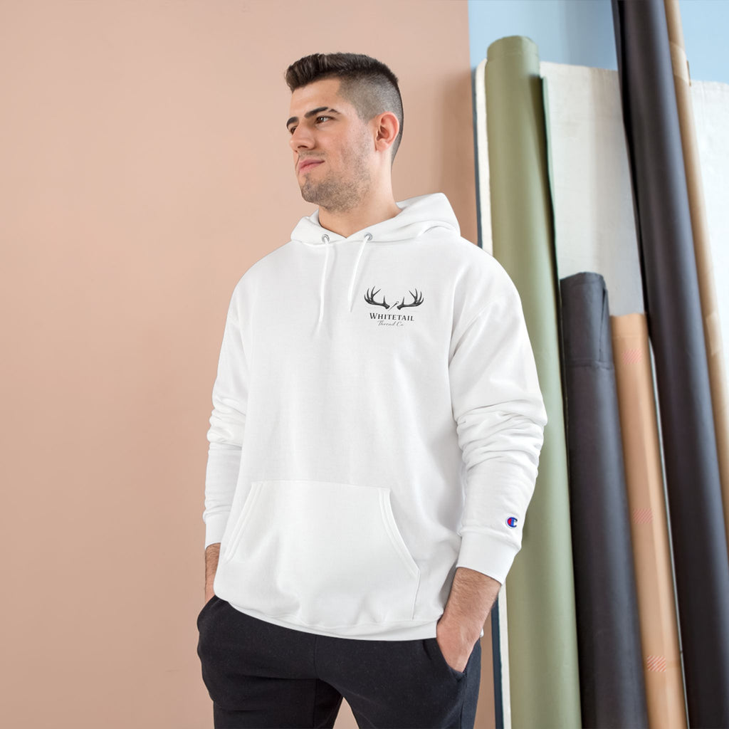 Champion Hoodie — Minimal Antler Logo Pullover