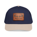 Leather Whitetail Thread Patch Hat — Whitetail Antlers Outdoor Hat