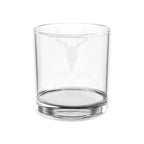 Engraved Deer Skull Whiskey Glass — 10.5 oz Personalized Rocks Glass