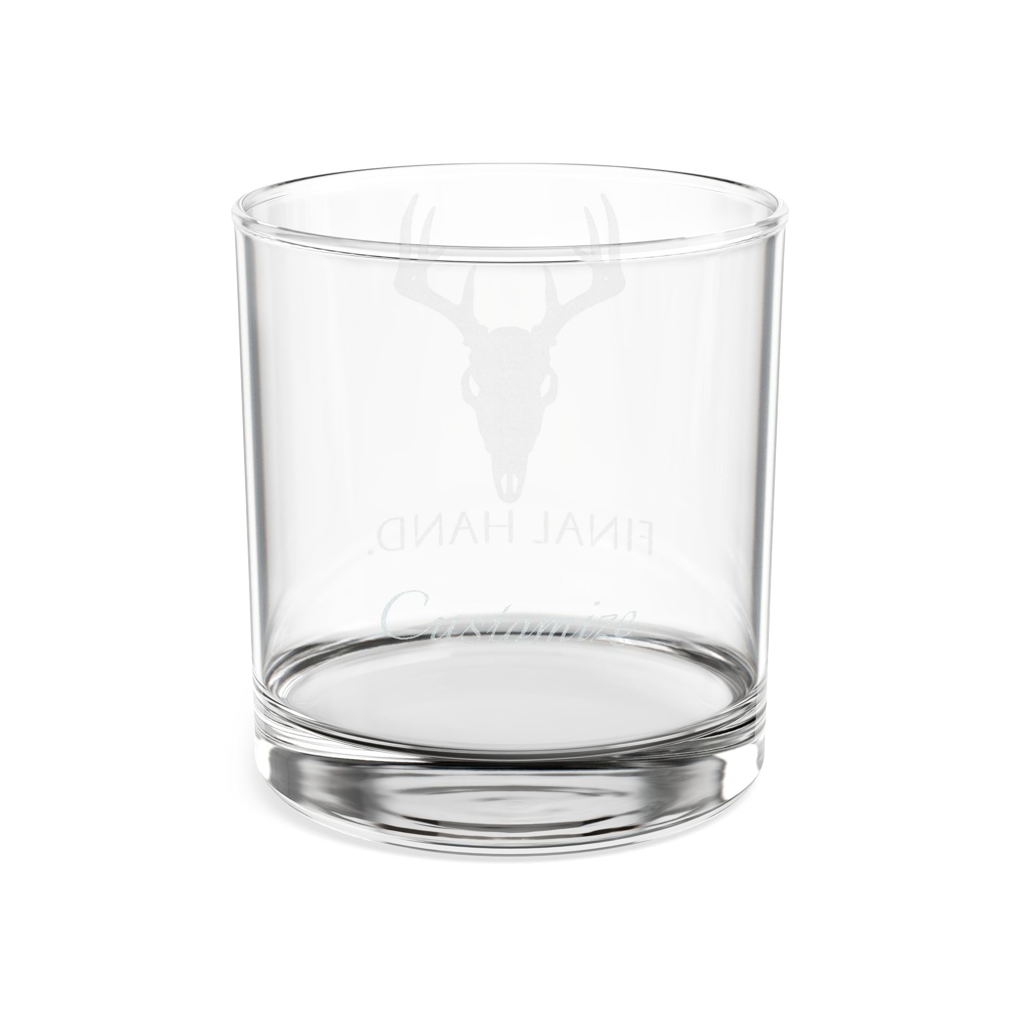 Engraved Deer Skull Whiskey Glass — 10.5 oz Personalized Rocks Glass