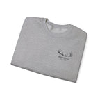 Whitetail Thread Antler Crewneck Sweatshirt — Small logo American Flag Sleeve