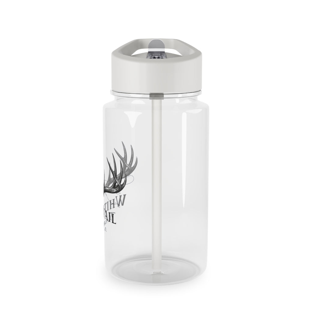 Whitetail Antler Water Bottle — Hunting Logo Sports Bottle with Straw