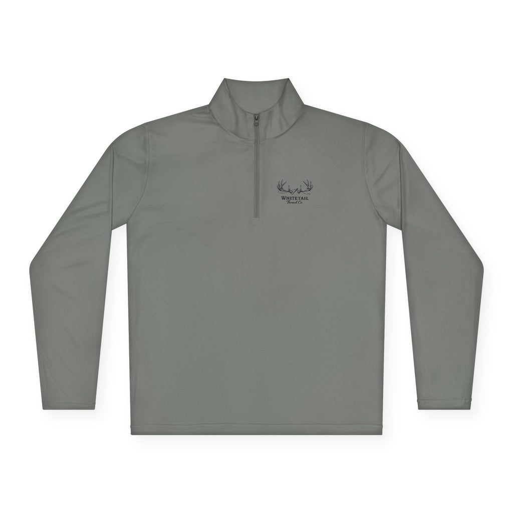 Quarter-Zip Pullover — Minimal Antler Logo Pullover