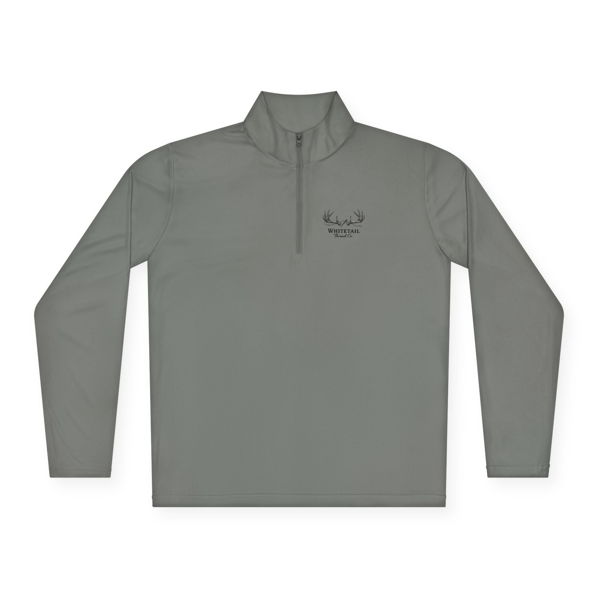 Quarter-Zip Pullover — Minimal Antler Logo Pullover