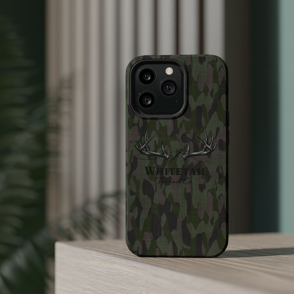Camouflage Whitetail Antlers Phone Case — Magnetic Impact-Resistant