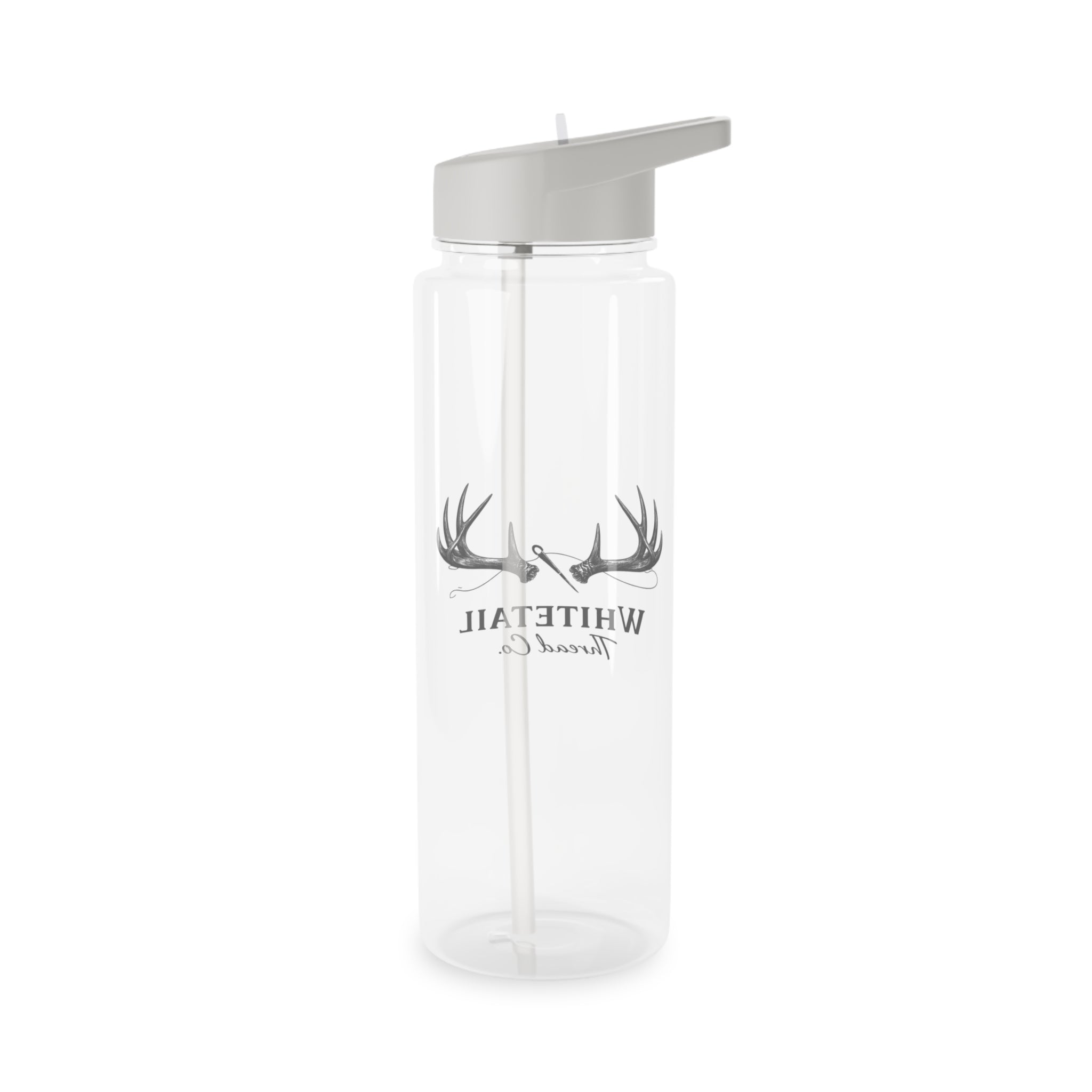 Whitetail Antler Water Bottle — Hunting Logo Sports Bottle with Straw